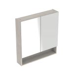 Armario con espejo Geberit Selnova Square con dos puertas y cuatro baldas de cristal